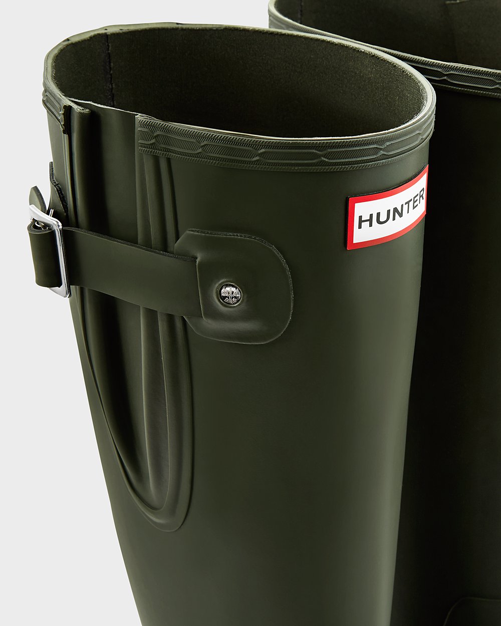 Hunter Original Side Adjustable Tall Rain Boots - Sale Online Mens Dark Olive - RQZKGI064